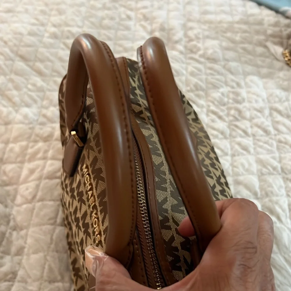 Michael Kors Tan and Brown Signature Tote Satchel - Picture 9 of 12